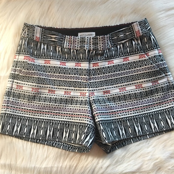 Artisan Ny Pants - Artisan NY geometric shorts black white 4” inseam